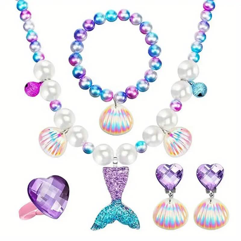 Mermaid-Themed Jewelry Set for Youngsters Kids' & Baby Clothing Purple - DailySale