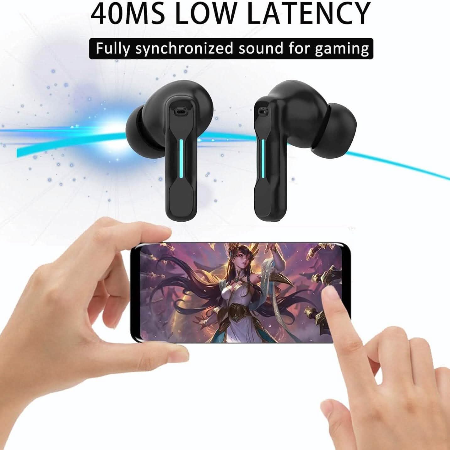 Middle Rabbit SW4 Wireless Gaming Earbuds (Refurbished) Headphones - DailySale