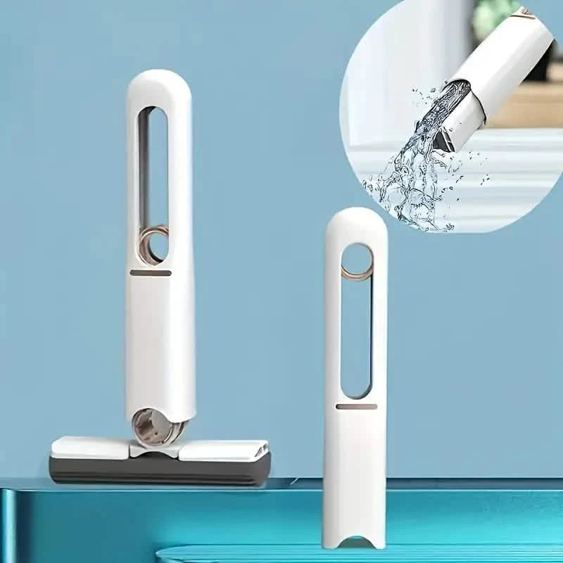 Mini Mop Sponge Mop Folding Home Cleaning Mops with Self-Squeezing Bath - DailySale