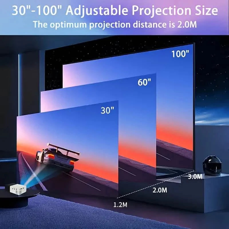Mini Portable High-Definition Movie Projector Bright 3000+ Lumen HD LED Light Source With USB TV & Video - DailySale