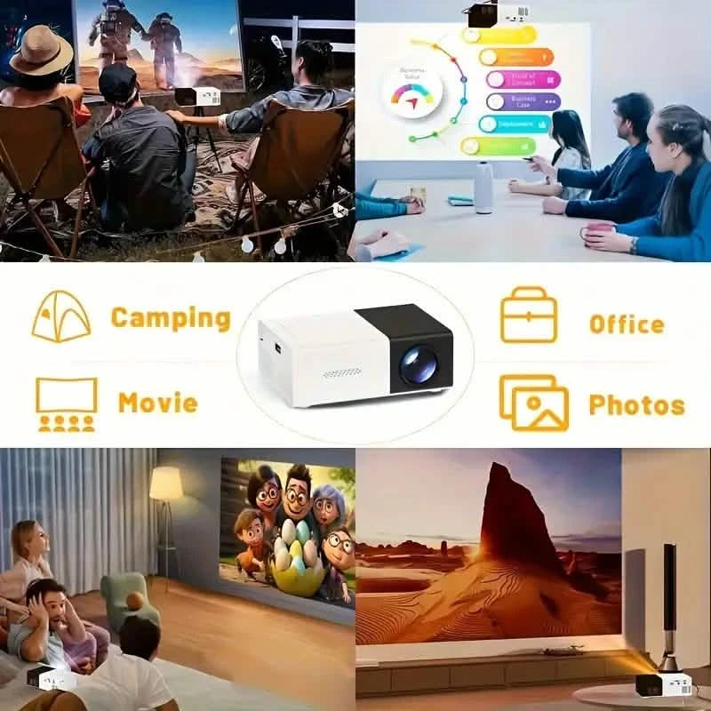 Mini Portable High-Definition Movie Projector Bright 3000+ Lumen HD LED Light Source With USB TV & Video - DailySale