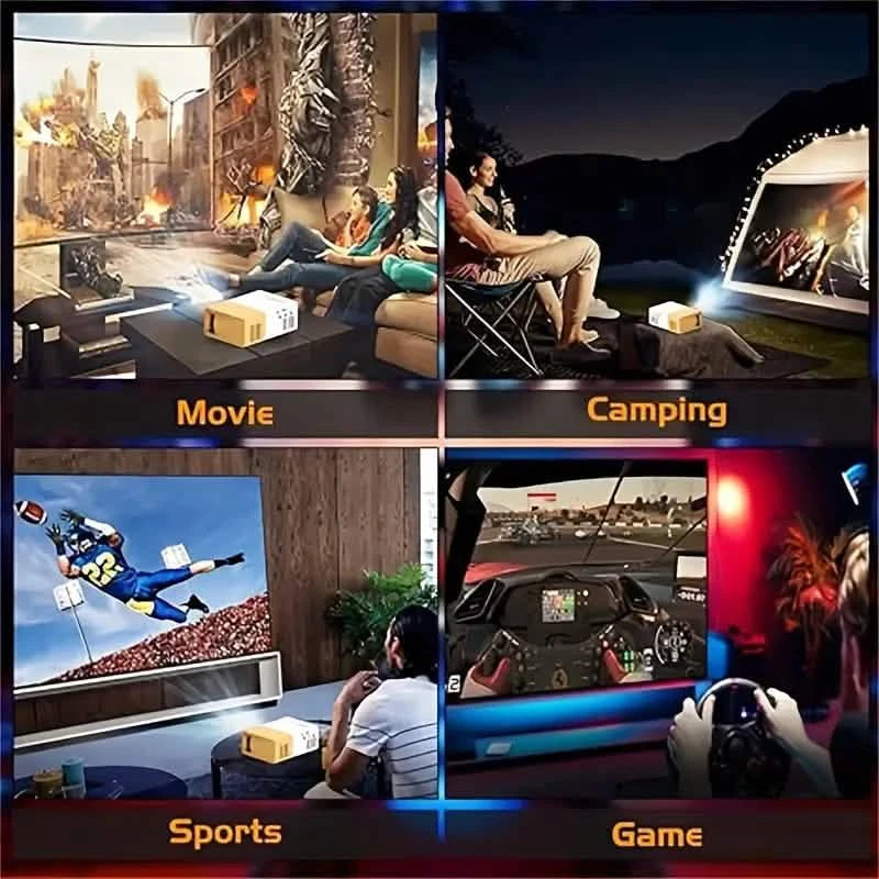 Mini Portable High-Definition Movie Projector Bright 3000+ Lumen HD LED Light Source With USB TV & Video - DailySale