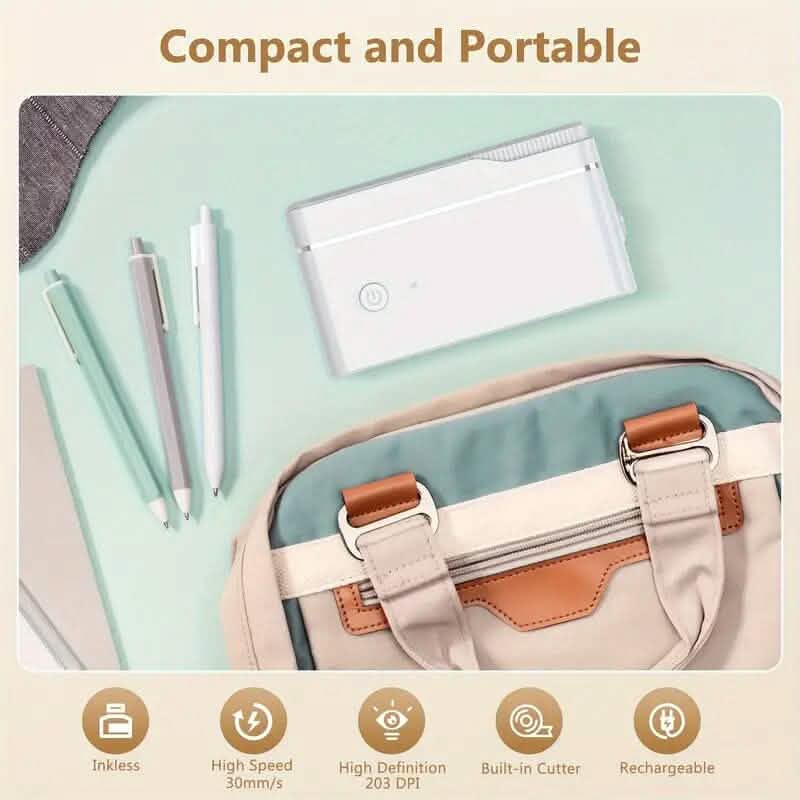 Mini Portable Label Maker Machine with Thermal Printer Mobile Accessories - DailySale