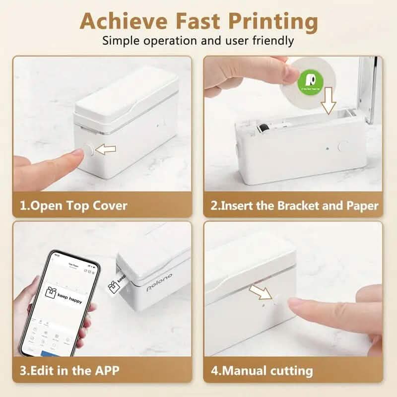 Mini Portable Label Maker Machine with Thermal Printer Mobile Accessories - DailySale