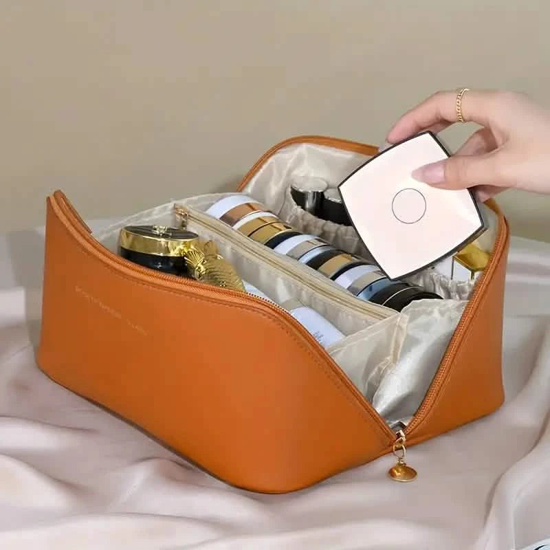 Minimalist Makeup Zipper Pouch Bags & Travel Mocha - DailySale