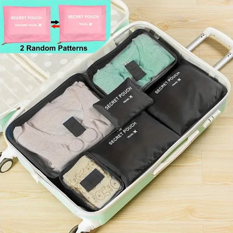 Minimalist Solid Color Versatile Luggage Bag Set Bags & Travel Black - DailySale