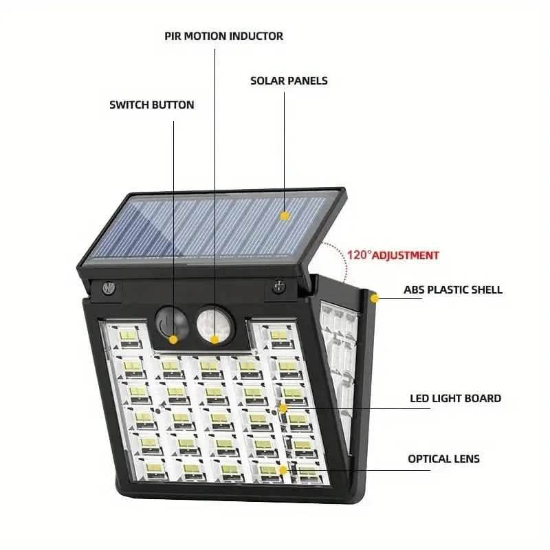 Motion Sensor Solar Street Light - Dusk to Dawn, Energy Efficient LED Lamp Outdoor Lighting - DailySale