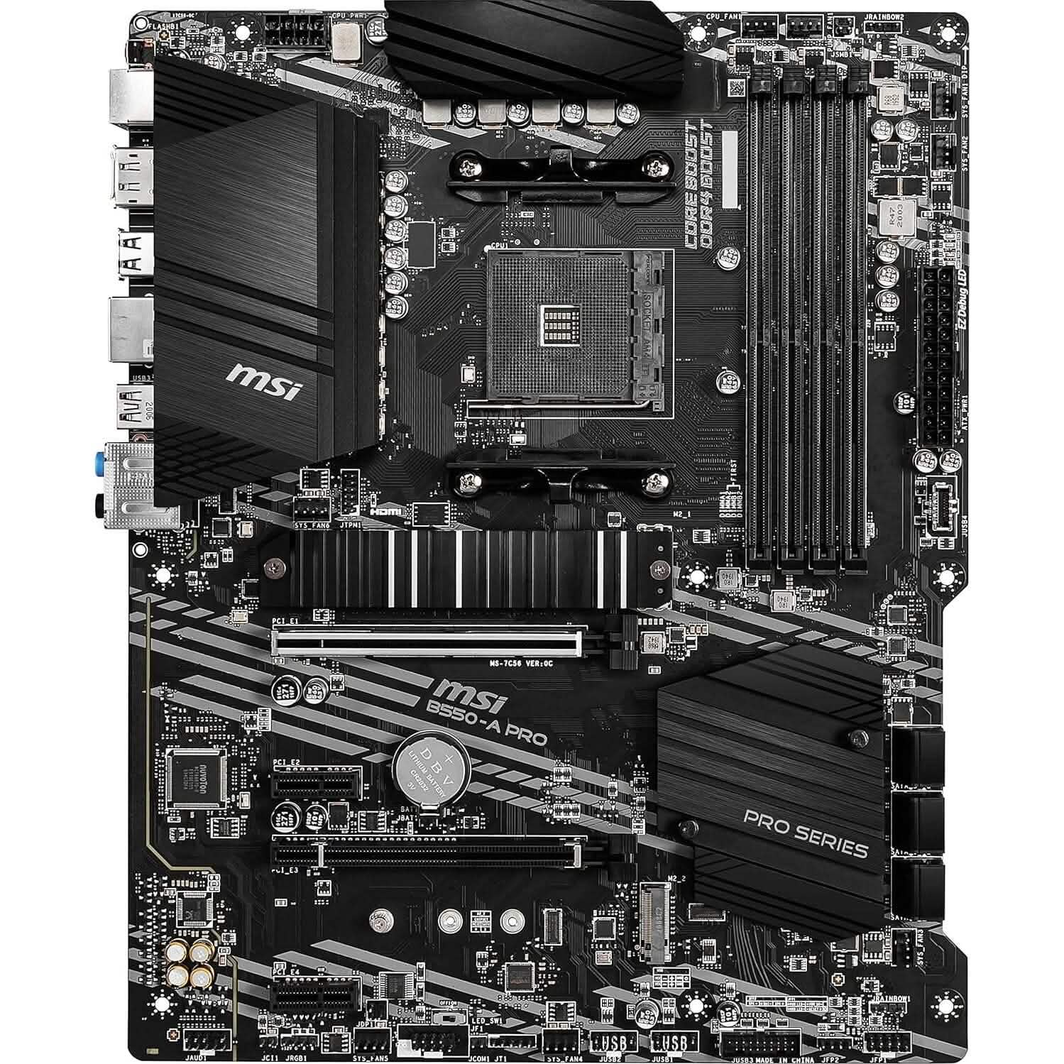 MSI B550-A PRO ProSeries Motherboard (AMD AM4, DDR4, PCIe 4.0, SATA 6Gb/s, M.2, USB 3.2 Gen 2, HDMI/DP, ATX) (Refurbished) Computer Accessories - DailySale