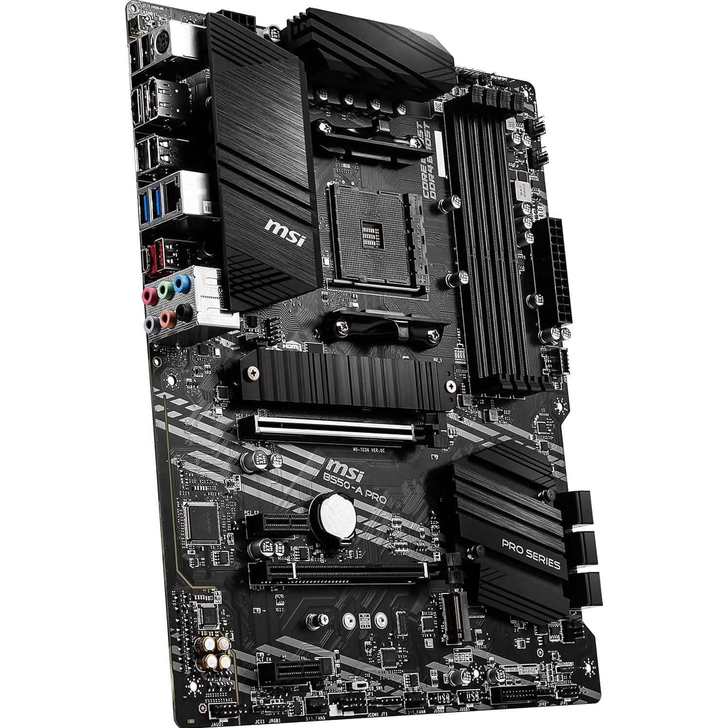 MSI B550-A PRO ProSeries Motherboard (AMD AM4, DDR4, PCIe 4.0, SATA 6Gb/s, M.2, USB 3.2 Gen 2, HDMI/DP, ATX) (Refurbished) Computer Accessories - DailySale