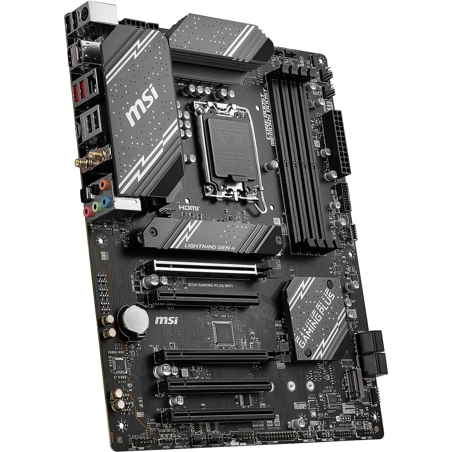 MSI B760 Gaming Plus WiFi Gaming Motherboard (Supports 12th/13th Gen Intel Processors, LGA 1700, DDR5, PCIe 4.0, M.2, 2.5Gbps LAN, USB 3.2 Gen2, Wi-Fi 6E, ATX) (Refurbished) Computer Accessories - DailySale