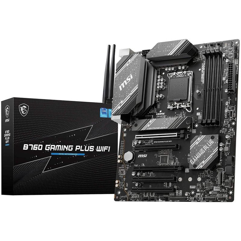 MSI B760 Gaming Plus WiFi Gaming Motherboard (Supports 12th/13th Gen Intel Processors, LGA 1700, DDR5, PCIe 4.0, M.2, 2.5Gbps LAN, USB 3.2 Gen2, Wi-Fi 6E, ATX) (Refurbished) Computer Accessories - DailySale