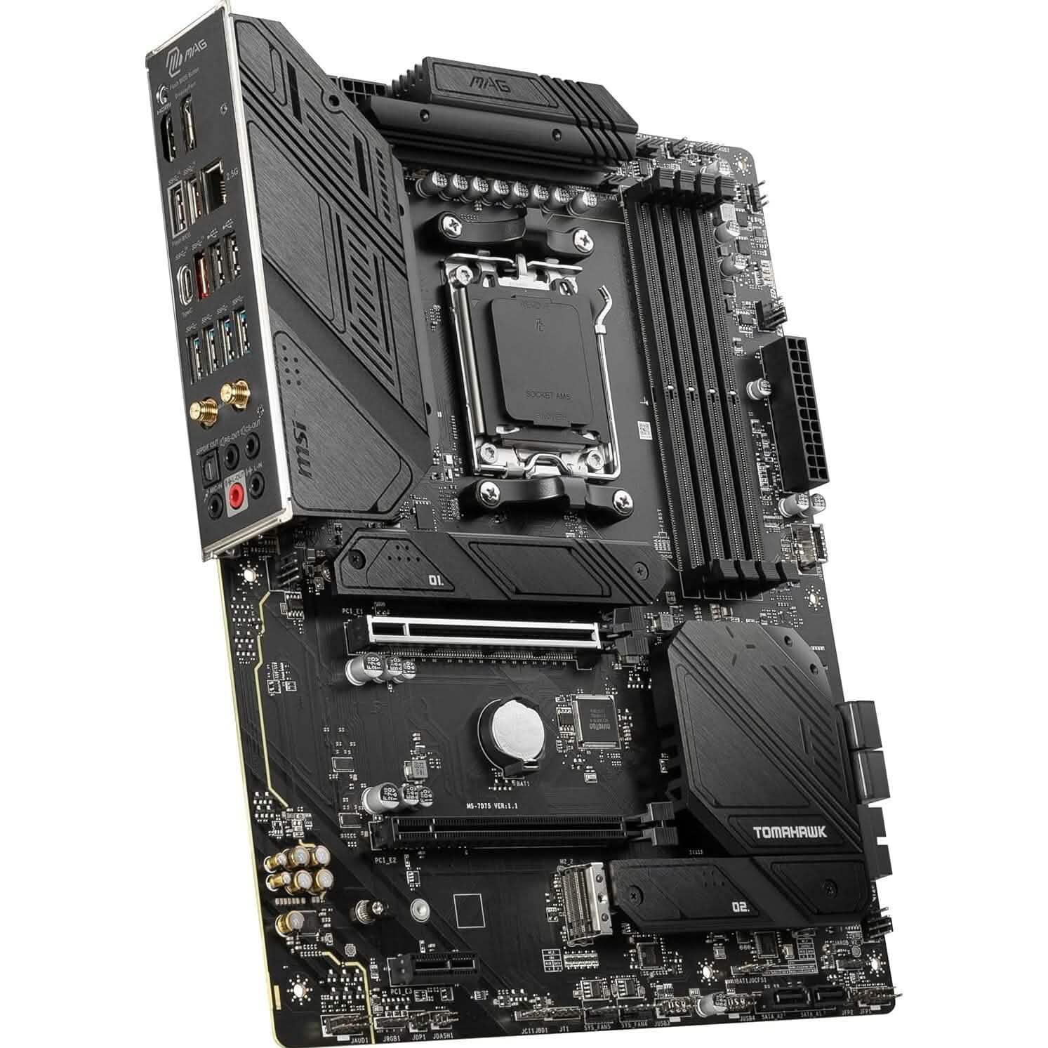MSI MAG B650 Tomahawk WiFi Computer Gaming Motherboard (AM5, ATX, DDR5, PCIe 4.0, M.2, SATA 6Gb/s, USB 3.2 Gen 2, HDMI/DP, Wi-Fi 6E, AMD Ryzen 7000 Series Processors) (Refurbished) Computer Accessories - DailySale