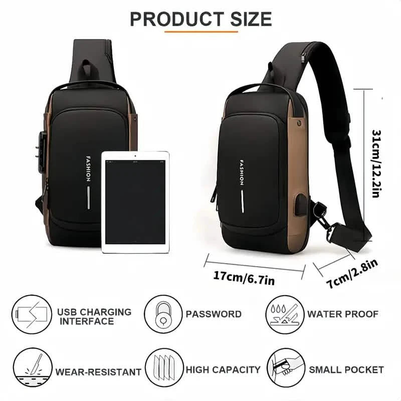 Multi-functional Trendy Sling Bag with Password Lock Bags & Travel - DailySale
