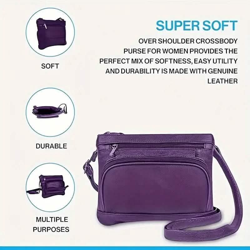 Multi-Pocket Wide Crossbody Wide Leather Bag Bags & Travel - DailySale