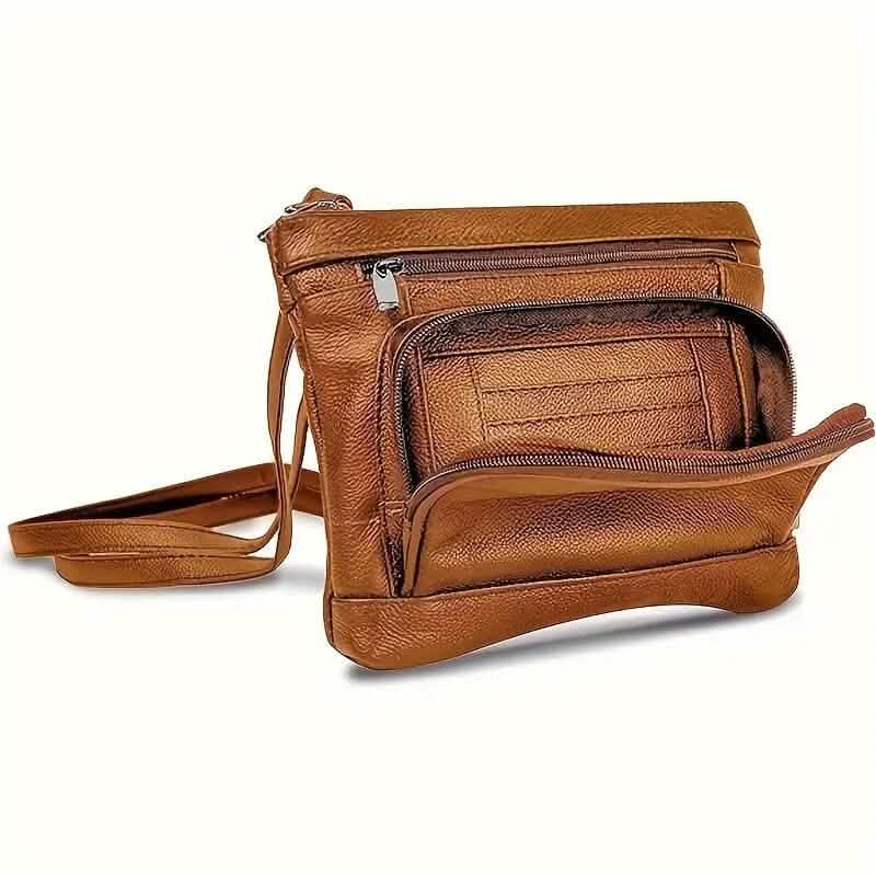 Multi-Pocket Wide Crossbody Wide Leather Bag Bags & Travel - DailySale