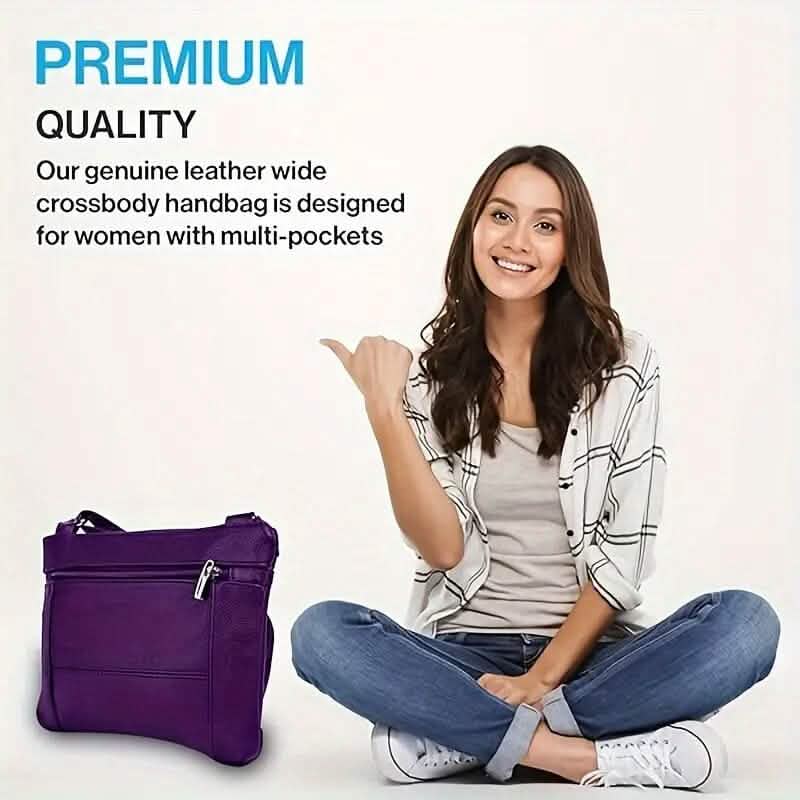 Multi-Pocket Wide Crossbody Wide Leather Bag Bags & Travel - DailySale