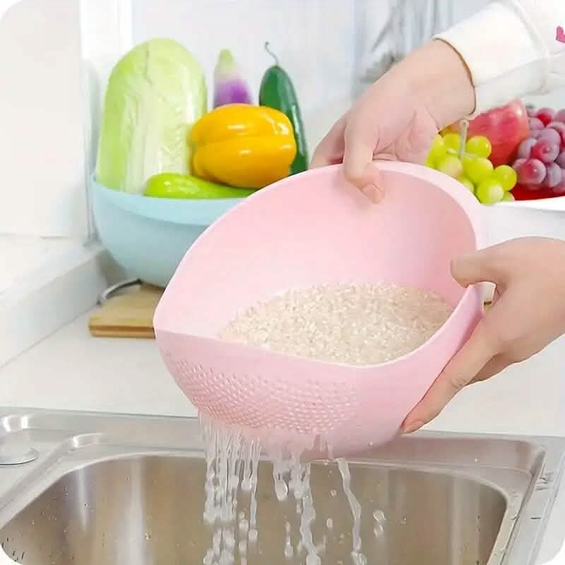 Multi-Use Food Safe Rice Washing Bowl Kitchen Tools & Gadgets Pink - DailySale