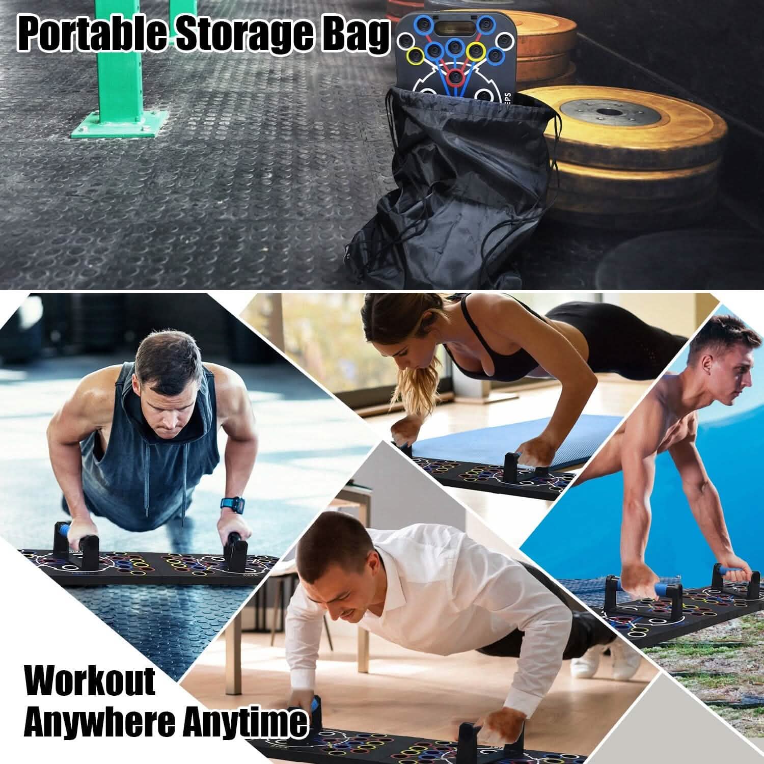 Multifunctional Push Up Board Home Strength Training Equipment with 15 Fitness Accessories Fitness - DailySale