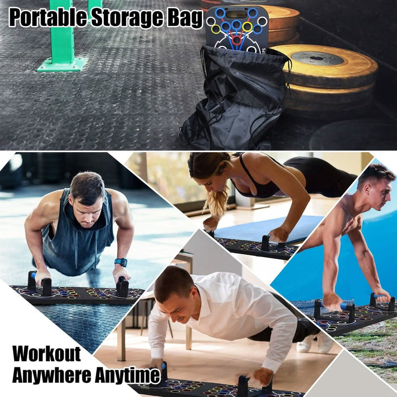Multifunctional Push Up Board Home Strength Training Equipment with 15 Fitness Accessories Fitness - DailySale