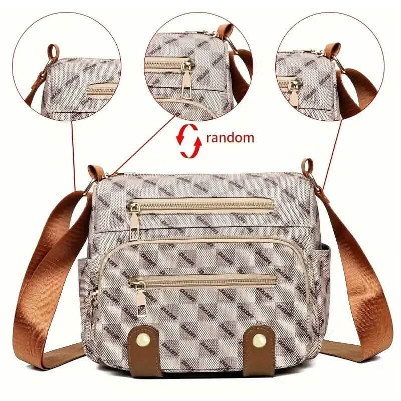 Multiple Pockets Trendy Plaid Crossbody Bag Bags & Travel Beige - DailySale