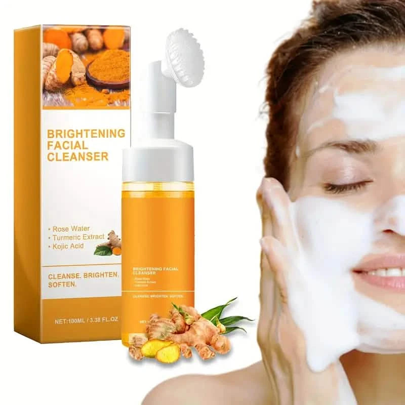 Natural Turmeric Glow Facial Cleanser - Gentle Foaming Face Wash for All Skin Types, Anti-Inflammatory, Brightening, and Hydrating - Cruelty-Free, Vegan, and Paraben-Free Skincare Beauty & Personal Care - DailySale