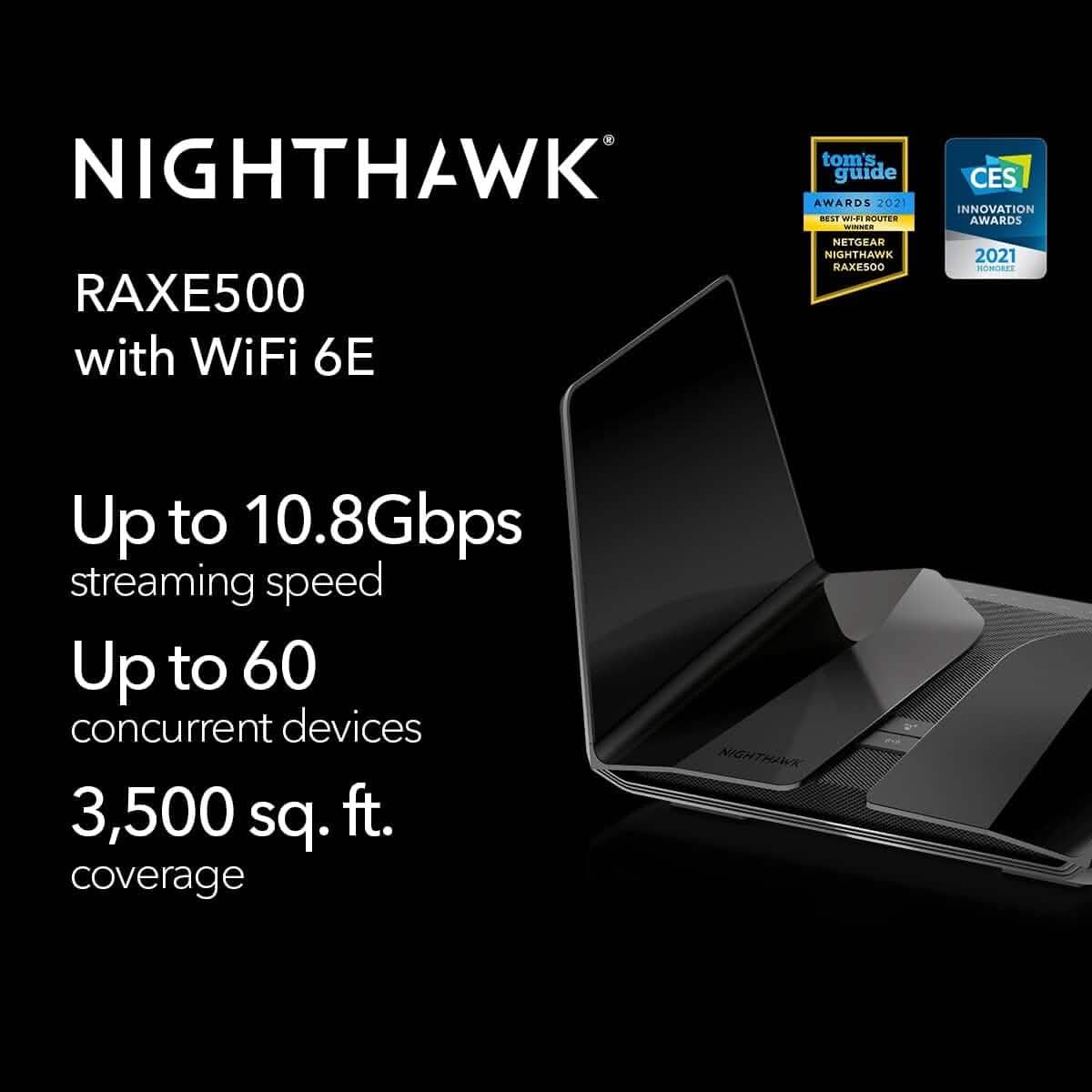 NETGEAR Nighthawk 12-Stream WiFi 6E Router (RAXE500) (Refurbished) Computer Accessories - DailySale