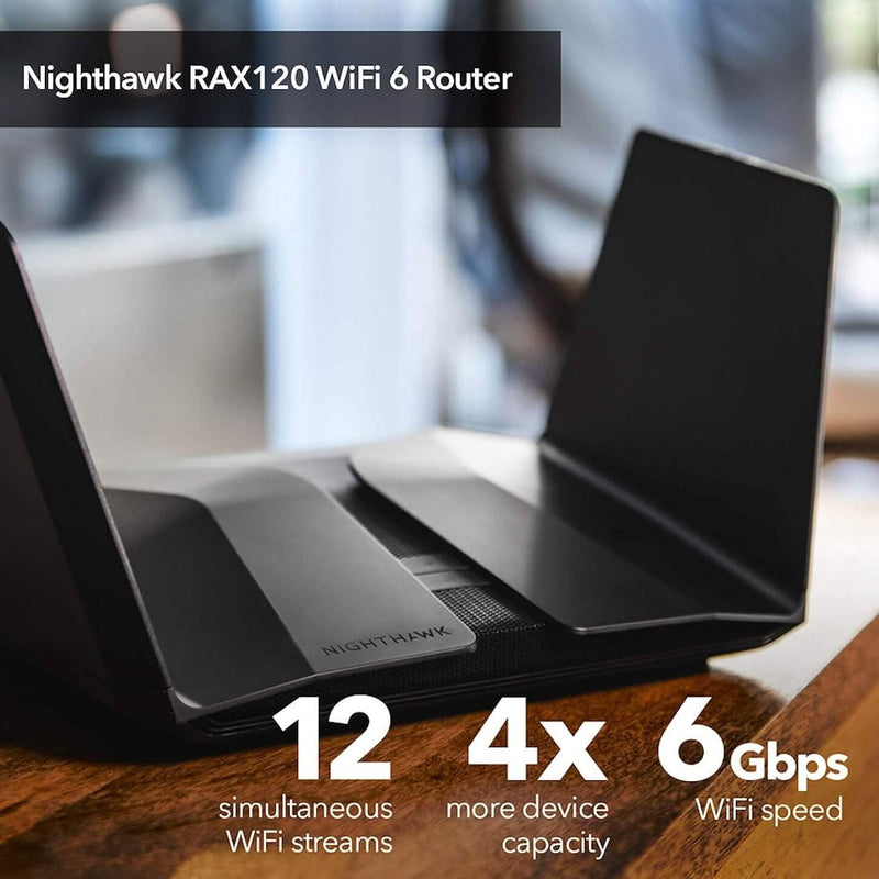 Netgear Nighthawk WiFi 6 (RAX120) AX6000 12-Stream Dual-Band Gigabit Router (Refurbished) Computer Accessories - DailySale