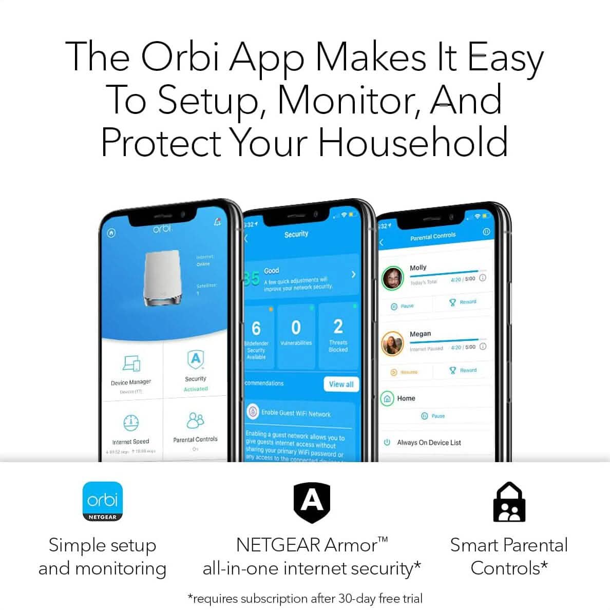 NETGEAR Orbi Whole Home Tri-band Mesh WiFi 6 System (RBK752) (Refurbished) Computer Accessories - DailySale