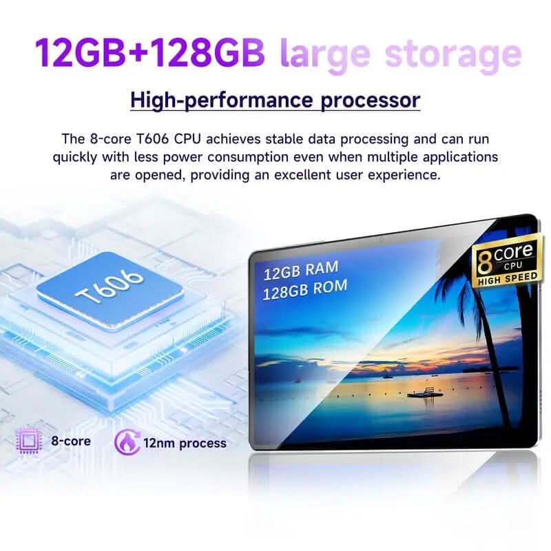 New Android 14 Tablet Powerful Octa-core T606 Processor 12GB RAM 128GB ROM Tablets - DailySale