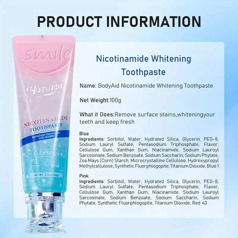 Niacinamide Intensive Whitening Toothpaste - Fresh Breath, Remove Tooth Stains Beauty & Personal Care - DailySale