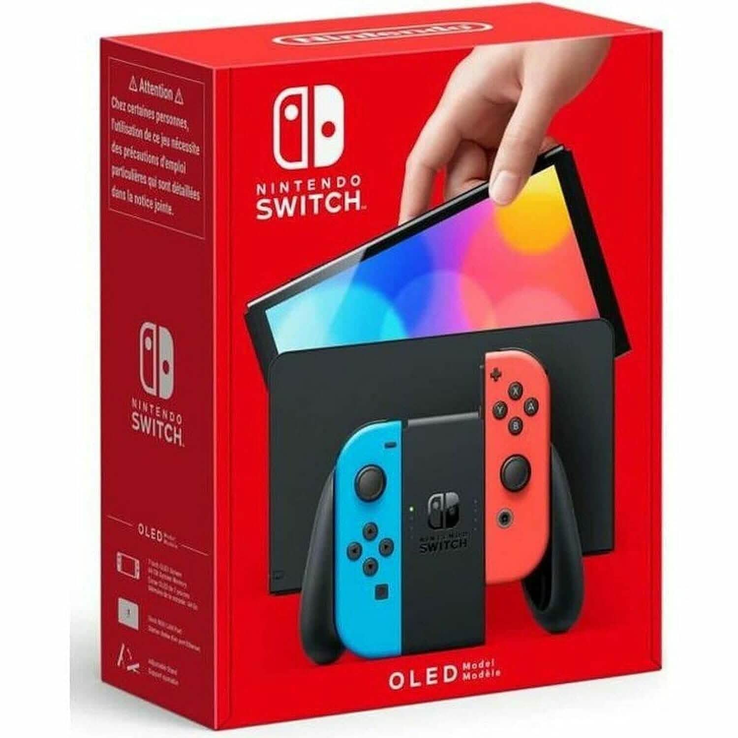 Nintendo Switch – OLED Model w/ Neon Red & Neon Blue Joy-Con (Refurbished) Video Games & Consoles - DailySale