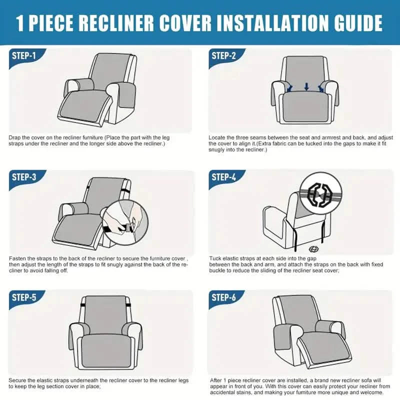 Non Slip Recliner Chair Cover, Washable Reclining Chair/Furniture Protector Furniture & Decor - DailySale