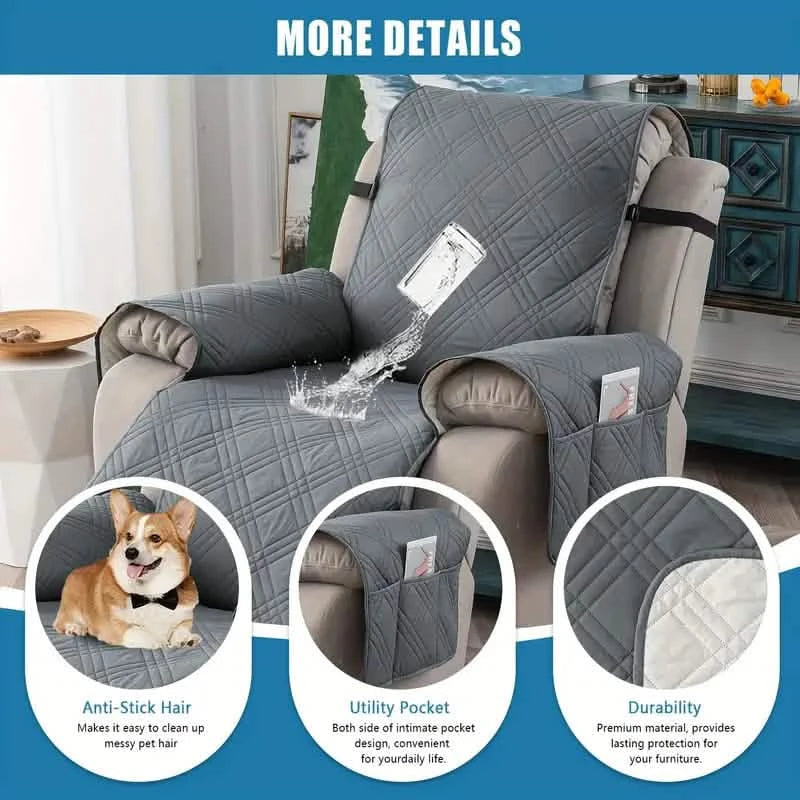 Non Slip Recliner Chair Cover, Washable Reclining Chair/Furniture Protector Furniture & Decor - DailySale
