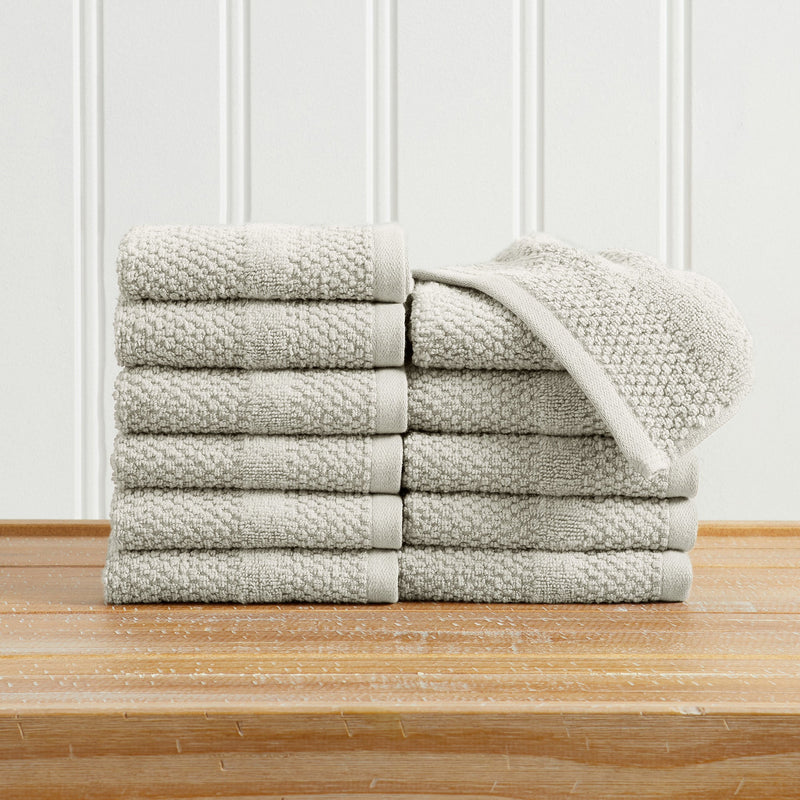 100% Cotton Woven Texture Bath Towel Set - Marbella Collection
