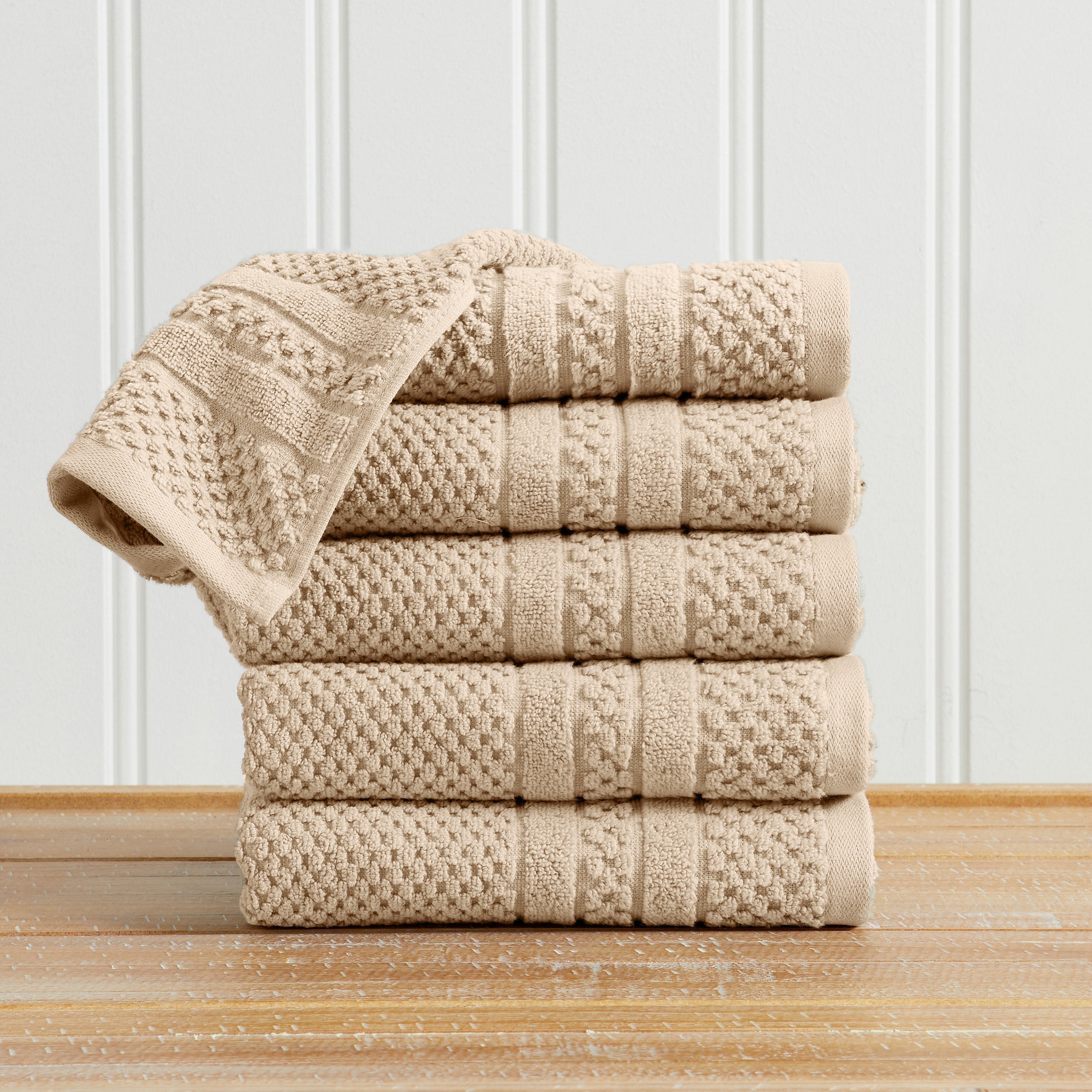 100% Cotton Checkered Jacquard Bath Towel Set - Giuliana Collection
