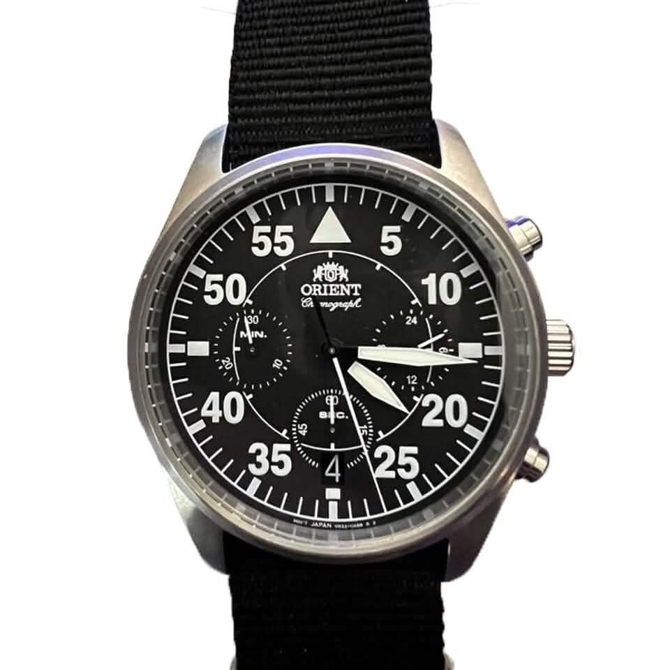 Closeup of ORIENT VR32-UAB0 Men's Quartz-Chronograph with Date (Refurbished), available at Dailysale