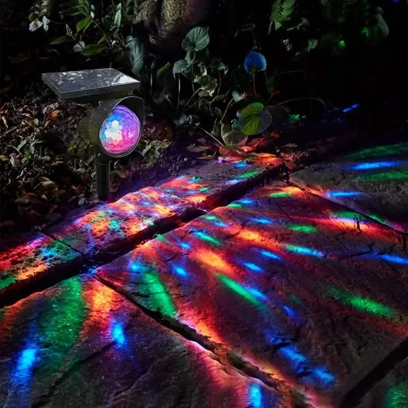 Outdoor Solar Rotating Color Projection Lamp Outdoor Lighting - DailySale