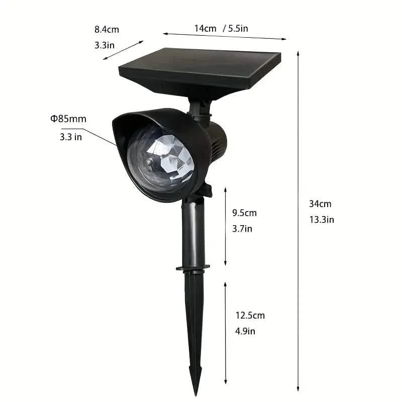 Outdoor Solar Rotating Color Projection Lamp Outdoor Lighting - DailySale