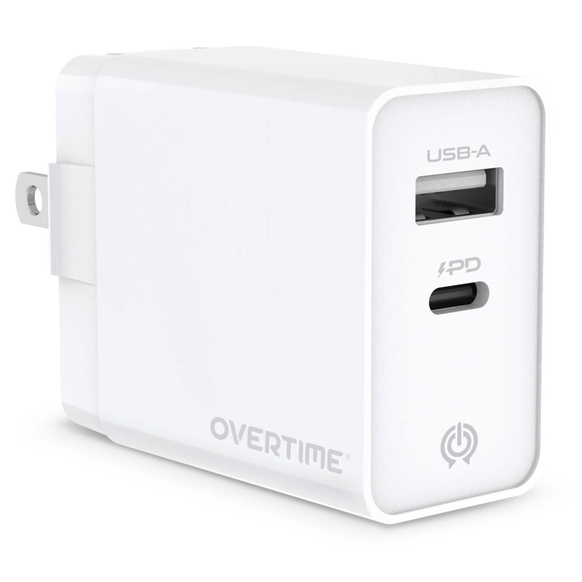 Overtime Dual Port USB A and USB C 38W Fast Charging Power Adapter Mobile Accessories - DailySale