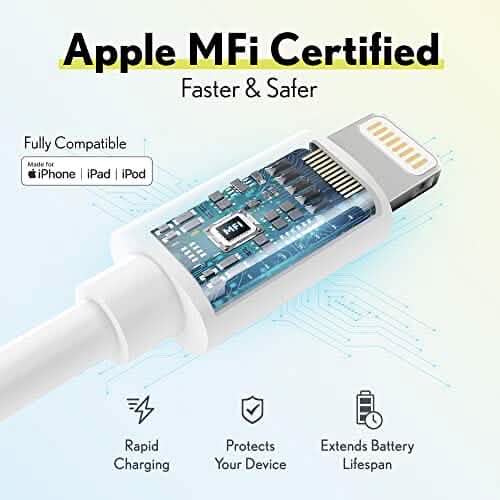 Overtime iPhone MFI Certified 10ft USB-C to Lightning Charging Cable Mobile Accessories - DailySale