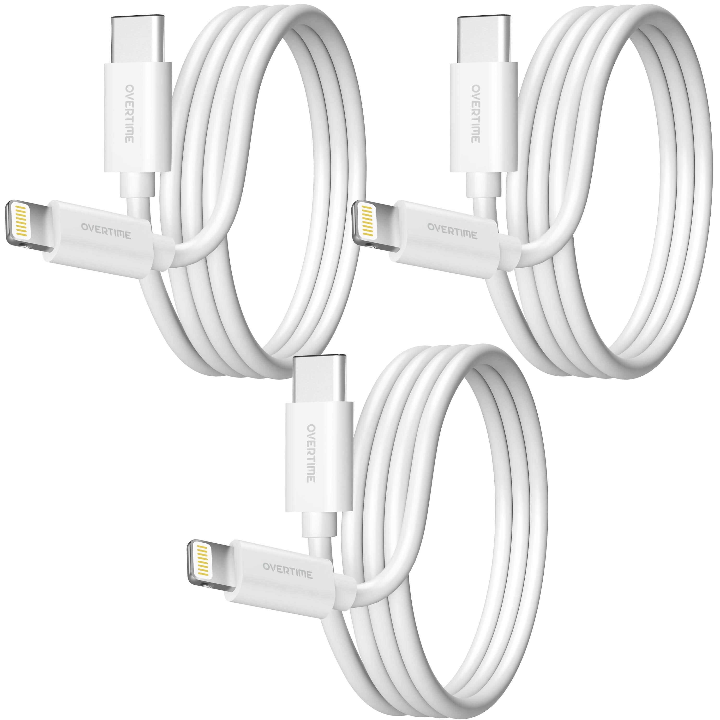 Overtime MFI Certified USB C to Lightning 6ft cable, Fast Charging & Data Transfer - White Mobile Accessories - DailySale