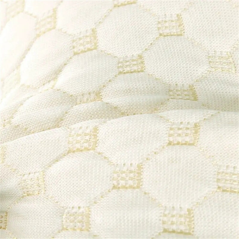 Close-up of the knitted honeycomb pillow fabric