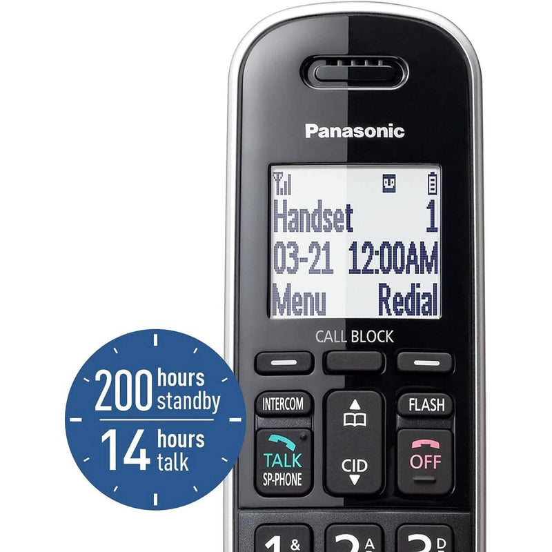 Panasonic Expandable Corded/Cordless Phone System with Answering Machine and One Touch Call Blocking – 2 Handsets Household Appliances - DailySale