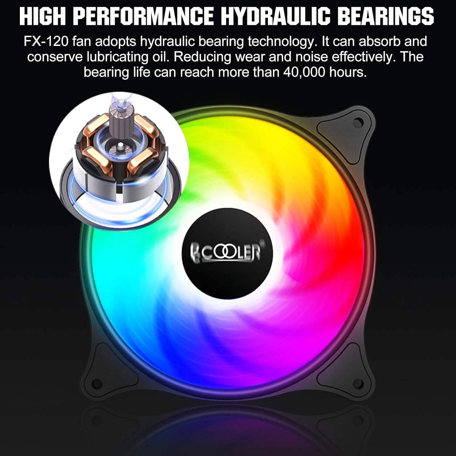PCCOOLER 120MM Case Fan 3 Pack FX120 High Performance Cooling PC Fans Computer Accessories - DailySale