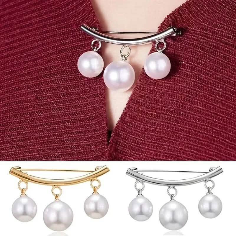 Pearl Fixed Collar Clip Charm Safety Pin Everything Else - DailySale