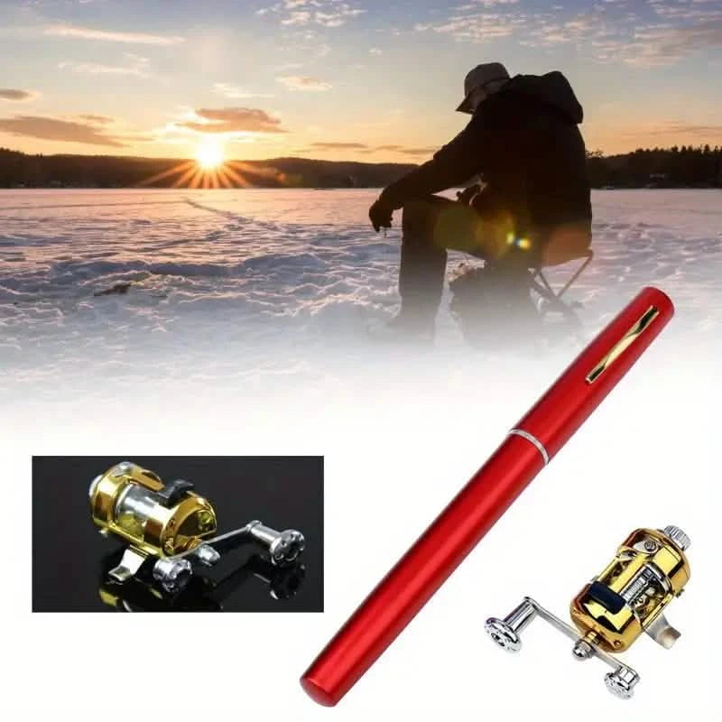 Pocket Size Fishing Rod, Small Mini Pen Shape Fishing Rod and Spinning Reel Combos Kit Sports & Outdoors - DailySale