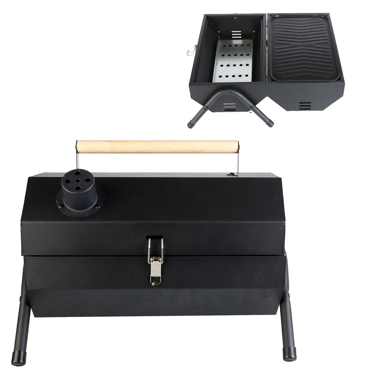 Portable Charcoal Two Sides Folding BBQ Grill Sports & Outdoors - DailySale