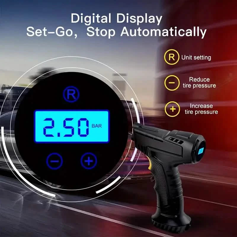 Portable Digital Tire Inflator with LED Light Automotive - DailySale