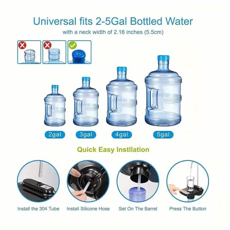 Portable Electric Smart Water Dispenser for 5 Gallon Bottles Kitchen Tools & Gadgets - DailySale
