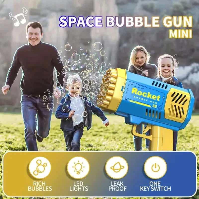 Portable Handheld Automatic Electric 40 Holes Rocket Launcher Bubble Gun with LED Light Toys & Games - DailySale